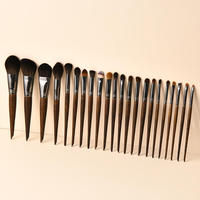YRX Vente en gros de pinceaux de maquillage professionnels de haute qualité personnalisés avec logo, en poils de chèvre, pour le visage, 30 pièces, noirs