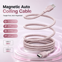 Câble magnétique USB-C vers USB-C 1M 240W USB 2.0 à charge rapide, câble de données blindé en nylon tressé pour ordinateur portable OEM/ODM