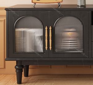 Meuble TV en bois massif de style français du milieu du siècle, table basse combinée, bar à domicile, salon, meubles, gain de place, grande capacité - Product Image 4