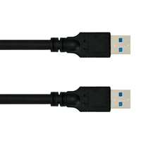 Kabel DFX USB 3.0 A ke A 1m, Kabel Data USB A Male ke Male 5Gbps SuperSpeed untuk Hard Drive Eksternal, Smart TV, Laptop