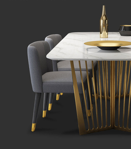 Autres <span class=keywords><strong>japonais</strong></span> <span class=keywords><strong>pas</strong></span> cher maison simple <span class=keywords><strong>marbre</strong></span> meubles en métal ensemble de table de salle à manger - Product Image 5