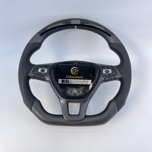 Volant en fibre de carbone mate personnalisé avec LED, idéal pour Volkswagen VW <span class=keywords><strong>Golf</strong></span> <span class=keywords><strong>7</strong></span> Jetta MK7 Polo Tiguan 2014-2018 - Product Image 1