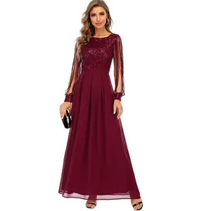 Ladies Plus Size Sexy Party Club Dress Clothing Mother Of The Bride Dresses Elegant Sequin Chiffon Evening Dresses For Women