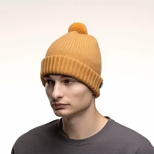 Boa Qualidade Imprimir Logotipo Slouchy Para Homens Mulheres Plain Inverno Acrílico Toque Knit Jacquard Beanie Hat
