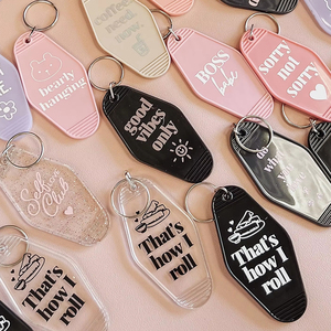 Cá nhân hoá tùy chỉnh khách sạn Keychain trống in logo motel Keychain UV nhựa Keychain motel <span class=keywords><strong>Key</strong></span> tag đầy màu sắc Móc chìa khóa - Product Image 3