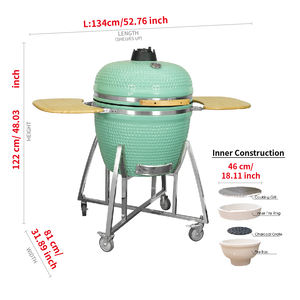 <span class=keywords><strong>SEB</strong></span> KAMADO/ Barbecue Kamado en céramique quatre-en-un bleu aqua de 23,5 pouces, grande surface de cuisson pour jardin et cour extérieure - Product Image 6