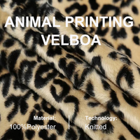 Tissu Velours Velboa Super Doux 100% Polyester à Motif Animal Léopard pour Canapé - Tissu d'Ameublement Hometextile