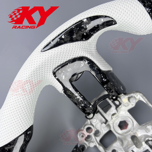 Volant de course sport en cuir et fibre de carbone avec LED et indicateur de régime pour Ford Mustang GT GT350 GT500 Shelby Cobra 2015-2023 - Product Image 2