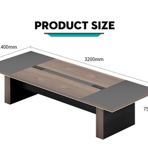 Table de conférence rectangulaire moderne de luxe pour 10-12 personnes - Product Image 3