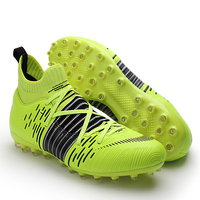 Erkek yüksek Top futbol ayakkabıları FG/TF futbol kramponları çocuk kaymaz çim eğitim futbol Cleats geniş boyutu 31-48 yeni varış