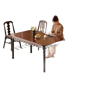 French Retro Style <b>Solid</b> <b>Wood</b> Rectangular Dining <b>Table</b> For Small Apartment Home Use - Product Image 5
