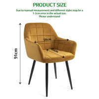 Vente en gros de chaise de négociation confortable en velours avec squelette en métal pour café avec accoudoir et dossier chaise de salle à manger en velours