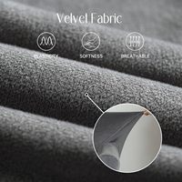 MeiMeileo Housse de canapé 4 pièces en velours uni, 3 coussins, respirante, anti-poussière, lavable, extensible, douce (gris foncé)