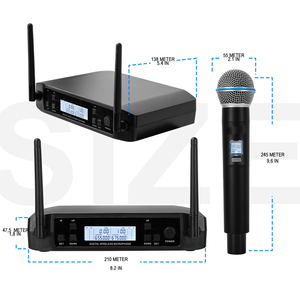 Sistema de Micrófono Inalámbrico UHF GLXD4 <span class=keywords><strong>GLXD24</strong></span> BETA58 BETA58A para Presentaciones en Escenario, DJ y Discursos - Product Image 6