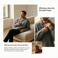 Cardigan en tricot à boutons vintage en laine mérinos pour homme personnalisé |   Logo personnalisé OEM/ODM Faible MOQ Confortable