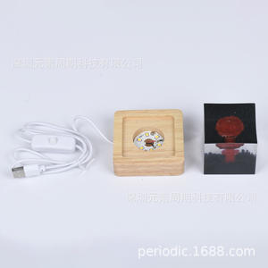 Lámpara Nocturna LED USB Cuadrada con Diseño de Nube de Explosión de Bomba Atómica de Resina, Control Táctil, Multicolor, Decorativa, Regalo - Product Image 4