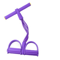 Corde de traction multifonctionnelle pour fitness, 4 bandes de résistance en latex avec pédales pour l'étirement et l'amincissement des abdominaux, de la taille, des bras et des jambes