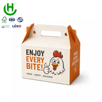 Boîte à emporter en kraft de qualité alimentaire personnalisée Hongchang avec poignée pour l'emballage de hamburgers et de restauration rapide