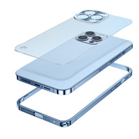 Coque de téléphone intégrale antichoc métallique avec fermoir Seahorse, finition givrée, anti-taches, résistante aux éclaboussures et aux chutes, avec protection d'objectif