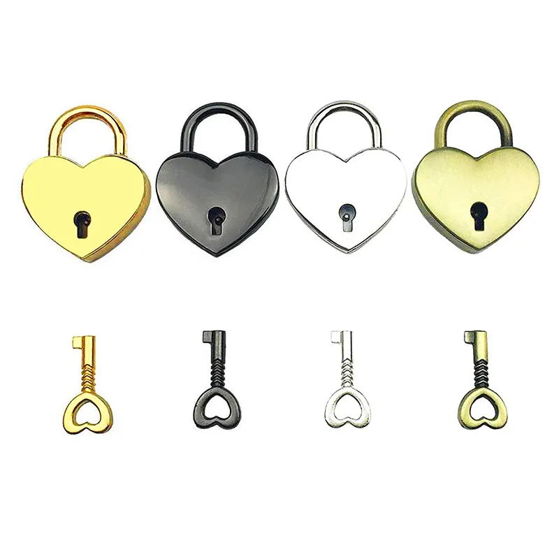 Custom heart shape padlocks and keys fingerprinting smart tuya practice art craftsman ship brass rose gold suitcase disc padlock