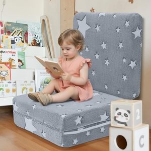 Children's <b>Sofa</b> Bed With Stars Pattern Foldable Washable Educational Foam Seat For <b>Kids</b> Age 2 And Above - Product Image 1