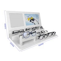 Étagère d'exposition de lunettes de soleil modernes personnalisées avec IA, épaisseur de 3 mm, détachable, support pour 8 paires de lunettes, présentoir de lunettes de soleil