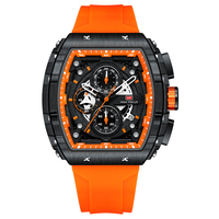 MINI FOCUS MF0399G Montre à quartz pour homme Vive, bracelet en caoutchouc original, étanche, chronographe, nouveau style, montre de business pour homme