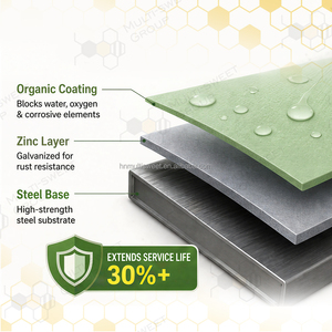 Techo para Colmena Langstroth <span class=keywords><strong>de</strong></span> Apicultura, Tapa Exterior <span class=keywords><strong>de</strong></span> Madera <span class=keywords><strong>de</strong></span> Abeto con Recubrimiento <span class=keywords><strong>de</strong></span> Color Mejorado y Techo Metálico Galvanizado - Product Image 4