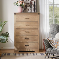Armoire de rangement pratique en bois de chêne rustique, design farmhouse, avec poignée en métal, pour usage quotidien en intérieur