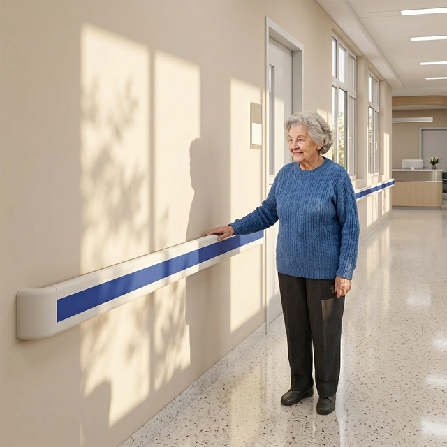 Antibacterial Fireproof Anti-Collision PVC Handrail Alu Core, Multi Color Medical Rail for Hospital Corridor