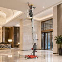 Plateforme de travail aérienne verticale à mât simple en aluminium de 6m à 10m, à pousser, à vendre