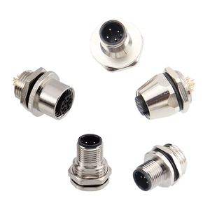 M12 không thấm nước Hàn PCB bảng điều chỉnh Ổ cắm ổ cắm Nam Nữ Lá chắn phía trước trở lại gắn kết Thông tư nối 2 3 4 5 6 8 12 17pin - Product Image 1