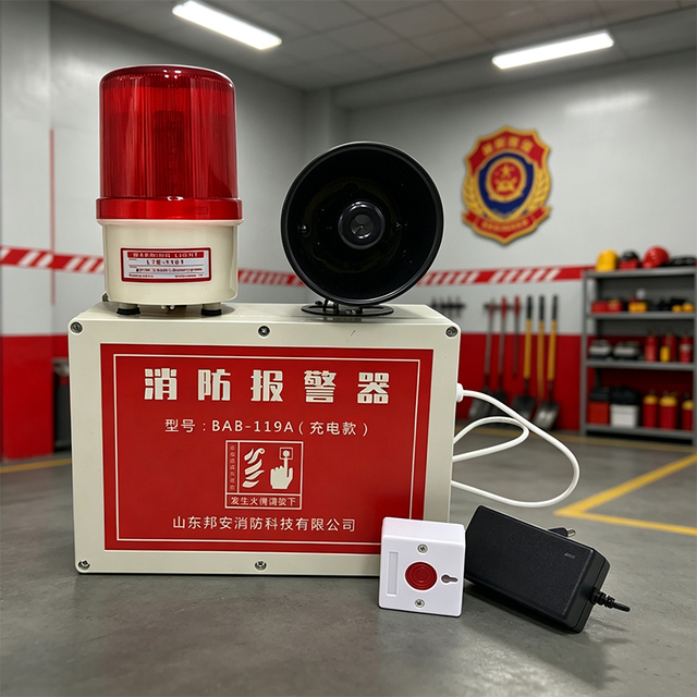 Wall-mounted Fire Alarm System Sound Light Rotating Speaker Adjustable Volume Water Resistant Vibration Sensor Easy Installation