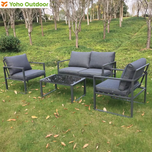 ชุดโซฟากลางแจ้ง4ชิ้นทำจากอลูมิเนียมสำหรับนั่งเล่นริมสระว่ายน้ำชายหาดสวนแบบหรูหราใส่สบาย - Product Image 1