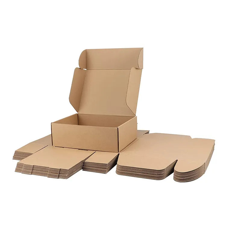 Personalised custom simple folding kraft corrugated mailer shipping box