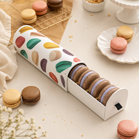 Boîte à macarons demi-ronde personnalisée et créative avec logo, emballage alimentaire rigide de luxe, boîte cadeau pour desserts, biscuits, pâtisseries