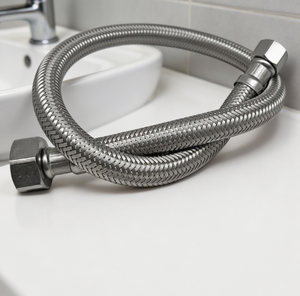 Tuyau tressé en acier inoxydable 304 avec écrou en laiton, insert en laiton, EPDM, diamètre 12,5 mm pour usage plomberie - Product Image 2