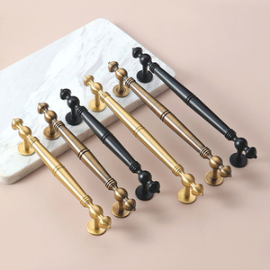 New <strong>French</strong> Light Luxury Brass Cabinet <strong>Door</strong> Handle Extended Retro American Bronze Wardrobe Handle - Product Image 2