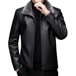 Liquidación: Chaqueta de invierno de una pieza para <span class=keywords><strong>hombre</strong></span>, estilo ejecutivo, <span class=keywords><strong>con</strong></span> solapa de piel, cálida, para <span class=keywords><strong>hombre</strong></span> de mediana edad, de piel de oveja. - Product Image 5