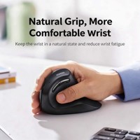 UGREEN MU008 Mouse Vertikal Ergonomis Dual Mode Nirkabel Mouse Komputer Senyap