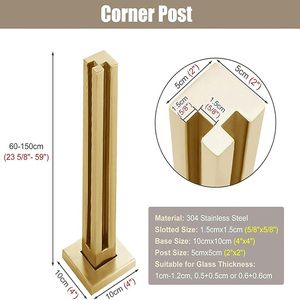Modern Design Brushed Gold Stainless Steel <strong>Railing</strong> Fence Post Easy Installation Hotel Villa Balcony Stair Indoor <strong>Retaining</strong> <strong>Wall</strong> - Product Image 4