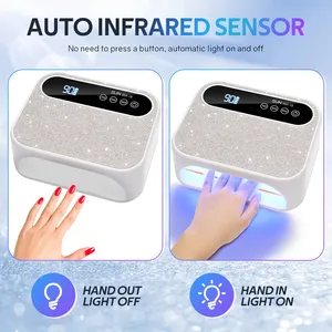 168W Rechargeable UV LED Nail Drying <b>Lamp</b> <b>Wireless</b> 42LEDs Gel Polish Dryer Manicure Machine Rhinestones Cordless Manicure Set - Product Image 5