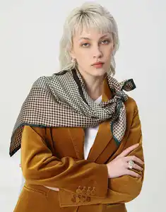 カスタム印刷スカーフ美しい女性プレーンロングブライト秋の女性100% ピュアシルクスカーフソフトスムース