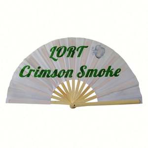 Abanico Plegable UV Glow Rave para Mujer, Grande, de Bambú de 33cm, Estilo Chino Tallado, Abanico Publicitario de Mano con Bolsa de Terciopelo para Fiestas - Product Image 3