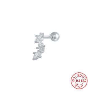 ROXI Boucles d'oreilles tendance en argent sterling S925 avec zircon œil de cheval sauvage pour femmes - Product Image 3