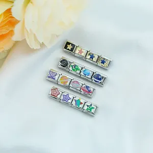 Hapiship italiano charme pulseira atacado aço inoxidável italiano encantos Pulseras estrela charme ZH028 - Product Image 4