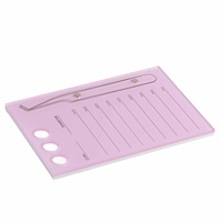 Nouveau modèle de plateau magnétique rectangulaire en acrylique pour cils, avec échelle deux-en-un pour la sélection des cils et l'application de colle pour extensions de cils