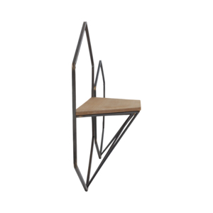 <b>Wall</b> <b>Mounted</b> Geometric <b>Shelves</b> Metal Wood Hanging Storage Organizer For Living Room Bedroom Entryway - Product Image 3