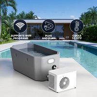 Refroidisseur d'eau 1 HP Pro avec combo bain froid gonflable portable inclinable et équipement de refroidissement à l'ozone Wi-Fi pour bain de glace