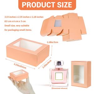 Cajas de papel Kraft de cartón de regalo de joyería biodegradables personalizadas con ventana de plástico transparente - Product Image 3